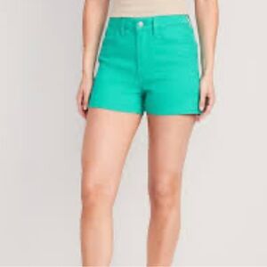 NWT Old Navy High-Waisted WOW Jean Shorts for Women -- 3-inch inseam - Teal sz 4